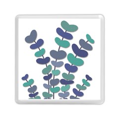 Blue Decorative Plant Memory Card Reader (square)  by Valentinaart