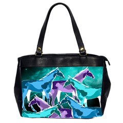  Horses Under A Galaxy Oversize Office Handbag (two Sides) by DanaeStudio