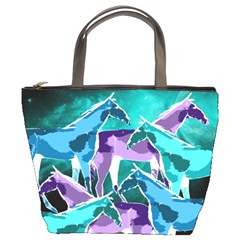  Horses Under A Galaxy Bucket Handbag