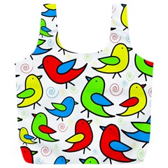 Colorful Cute Birds Pattern Full Print Recycle Bags (l)  by Valentinaart