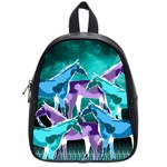  Horses under a galaxy School Bag (Small) Front