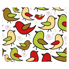 Decorative Birds Pattern Double Sided Flano Blanket (small)  by Valentinaart