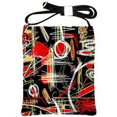 Artistic Abstract Pattern Shoulder Sling Bags by Valentinaart