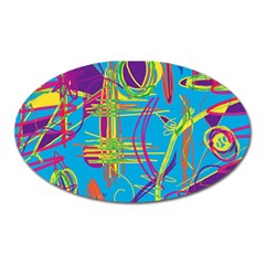 Colorful Abstract Pattern Oval Magnet by Valentinaart