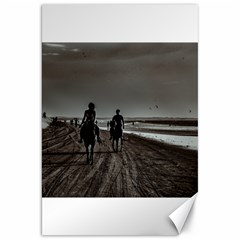 Young Couple Riding Horses At The Beach Canvas 20  X 30  