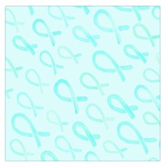 Turquoise Watercolor Awareness Ribbons Large Satin Scarf (square) by AwareWithFlair