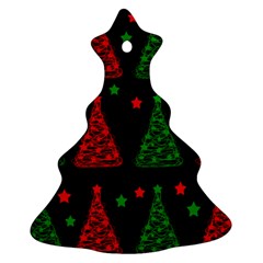 Decorative Christmas Trees Pattern Christmas Tree Ornament (2 Sides) by Valentinaart
