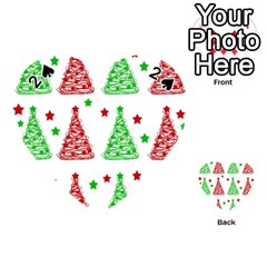 Decorative Christmas Trees Pattern - White Playing Cards 54 (heart)  by Valentinaart