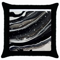 Black And White Black Throw Pillow Case by justjessart