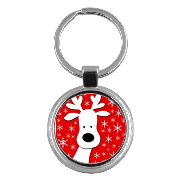 Christmas reindeer - red Key Chains (Round) 