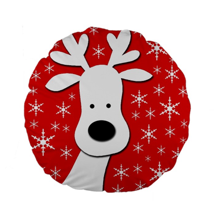 Christmas reindeer - red Standard 15  Premium Flano Round Cushions