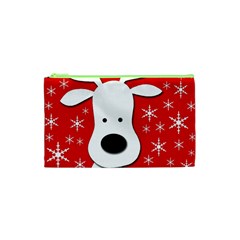 Christmas Reindeer - Red Cosmetic Bag (xs) by Valentinaart