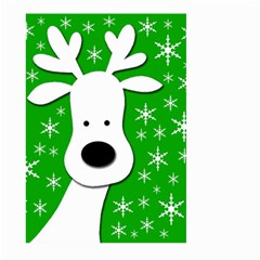 Christmas Reindeer - Green Large Garden Flag (two Sides) by Valentinaart