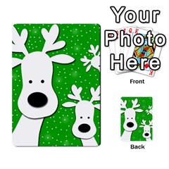 Christmas Reindeer - Green 2 Multi-purpose Cards (rectangle)  by Valentinaart