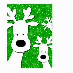 Christmas Reindeer - Green 2 Large Garden Flag (two Sides) by Valentinaart