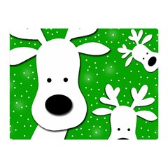 Christmas Reindeer - Green 2 Double Sided Flano Blanket (mini)  by Valentinaart