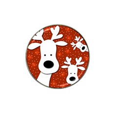 Christmas Reindeer - Red 2 Hat Clip Ball Marker (4 Pack) by Valentinaart