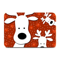 Christmas Reindeer - Red 2 Plate Mats by Valentinaart