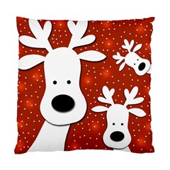 Christmas Reindeer - Red 2 Standard Cushion Case (two Sides) by Valentinaart