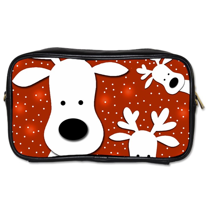 Christmas reindeer - red 2 Toiletries Bags 2-Side