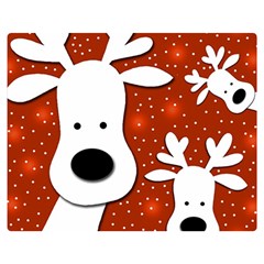 Christmas Reindeer - Red 2 Double Sided Flano Blanket (medium)  by Valentinaart
