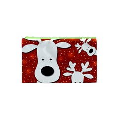 Christmas Reindeer - Red 2 Cosmetic Bag (xs) by Valentinaart