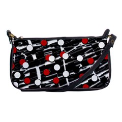 Red And White Dots Shoulder Clutch Bags by Valentinaart