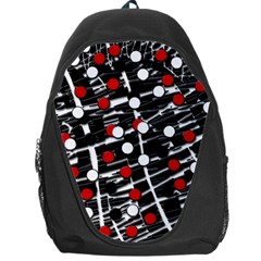 Red And White Dots Backpack Bag by Valentinaart