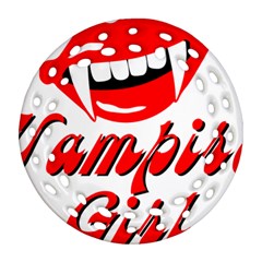 Vampire Girl Round Filigree Ornament (2side)