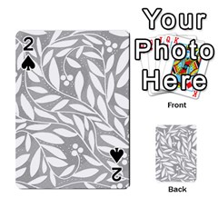 Gray And White Floral Pattern Playing Cards 54 Designs  by Valentinaart