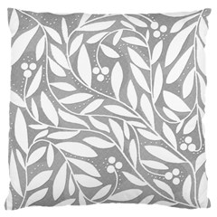 Gray And White Floral Pattern Large Flano Cushion Case (two Sides) by Valentinaart