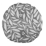 Gray and white floral pattern Large 18  Premium Flano Round Cushions Front