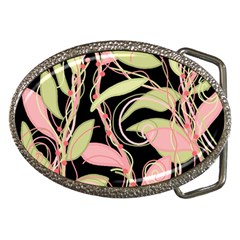 Pink And Ocher Ivy Belt Buckles by Valentinaart