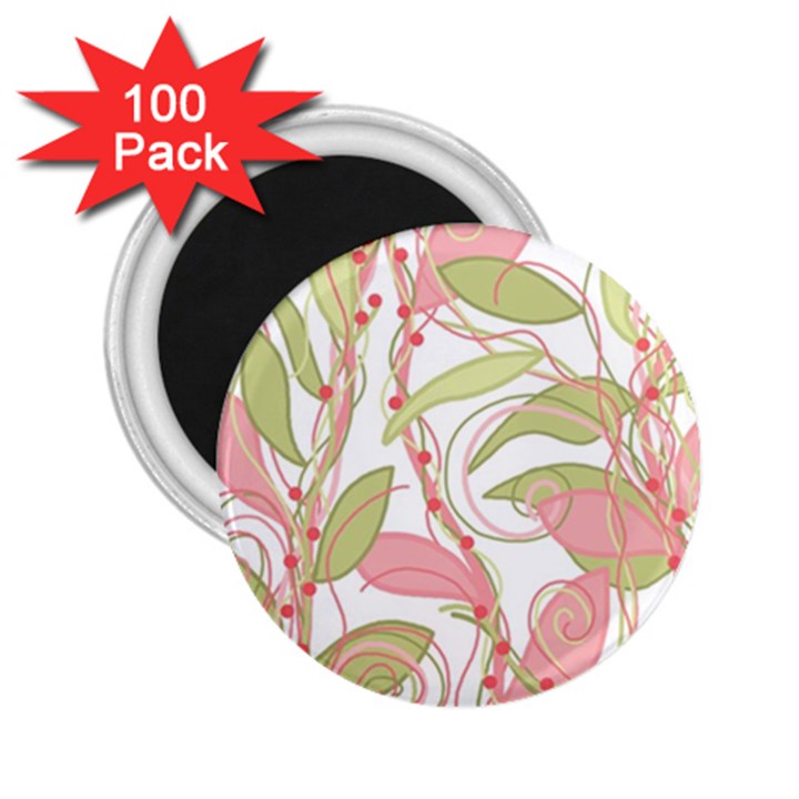 Pink and ocher ivy 2 2.25  Magnets (100 pack) 