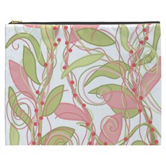 Pink And Ocher Ivy 2 Cosmetic Bag (xxxl)  by Valentinaart