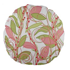 Pink And Ocher Ivy 2 Large 18  Premium Flano Round Cushions by Valentinaart