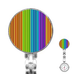 Colorful Lines Stainless Steel Nurses Watch by Valentinaart