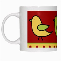 Brown Bird Pattern White Mugs by Valentinaart