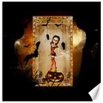 Halloween, Cute Girl With Pumpkin And Spiders Canvas 16  x 16   15.2 x15.41  Canvas - 1