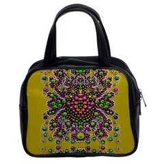 Fantasy Flower Peacock With Some Soul In Popart Classic Handbags (2 Sides)