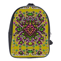 Fantasy Flower Peacock With Some Soul In Popart School Bags(large)  by pepitasart