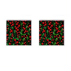 Red Christmas Berries Cufflinks (square) by Valentinaart
