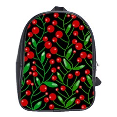 Red Christmas Berries School Bags(large)  by Valentinaart