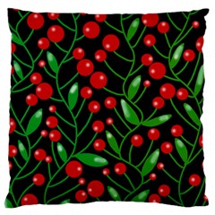 Red Christmas Berries Large Cushion Case (one Side) by Valentinaart