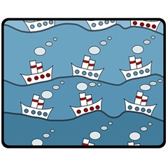 Boats Fleece Blanket (medium)  by Valentinaart