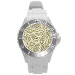 Floral decor  Round Plastic Sport Watch (L) Front