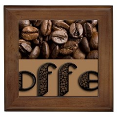 Funny Coffee Beans Brown Typography Framed Tiles by yoursparklingshop