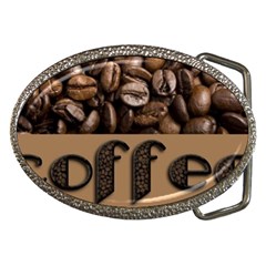 Funny Coffee Beans Brown Typography Belt Buckles