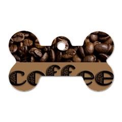 Funny Coffee Beans Brown Typography Dog Tag Bone (one Side) by yoursparklingshop