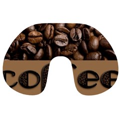 Funny Coffee Beans Brown Typography Travel Neck Pillows by yoursparklingshop